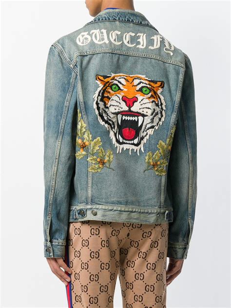 gucci blue jacket lion|gucci tiger clothing.